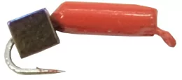 Mormyshka YAMAN Gvozdekubik 0,45g krasnyj kubik-hameleon 1